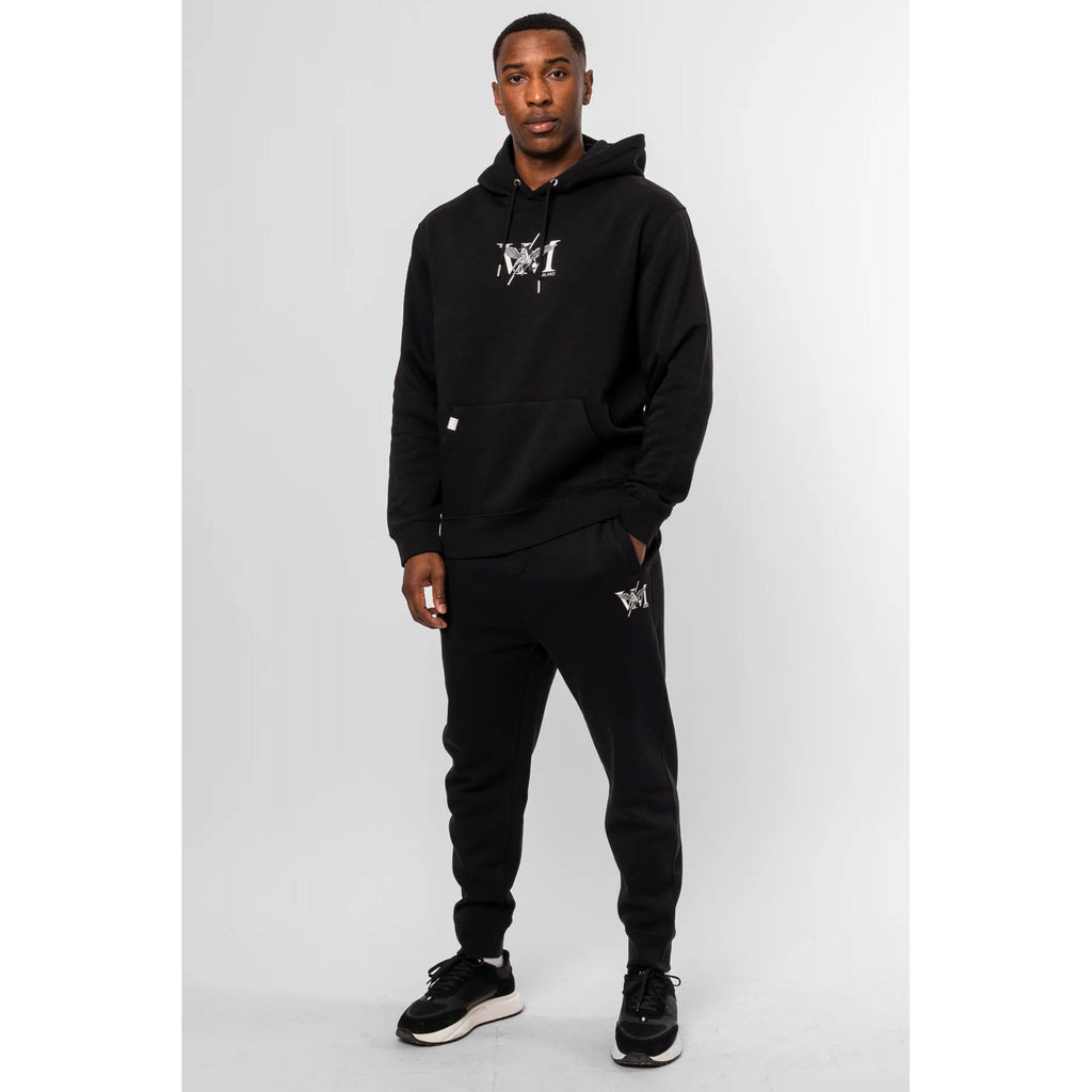 Valere Milano | Pisanino VM-352 Winged Horse Motif Print Sweat Jogger - Black