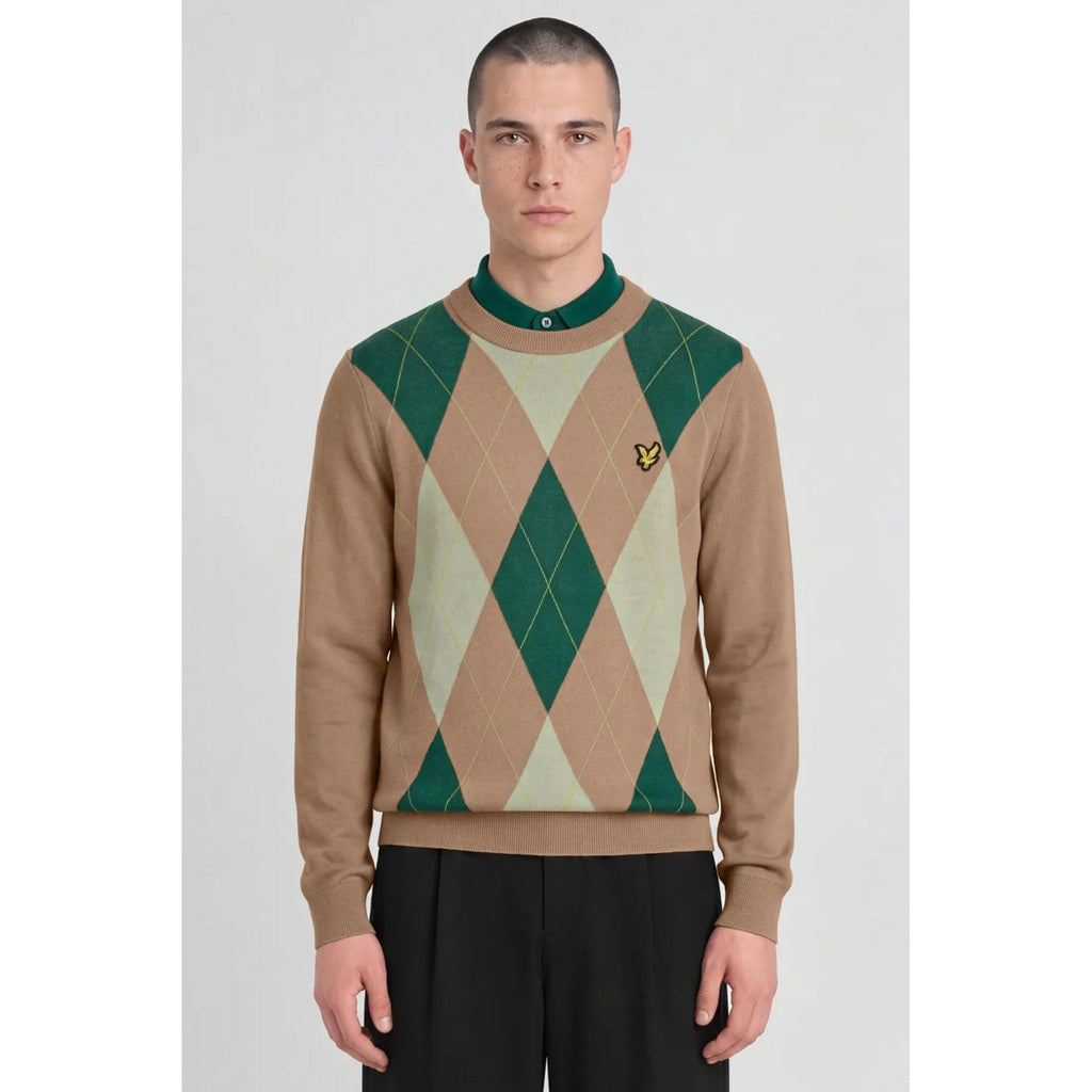 Lyle & Scott | KN2631V Archive Argyle Pattern Crew Knit Jumper