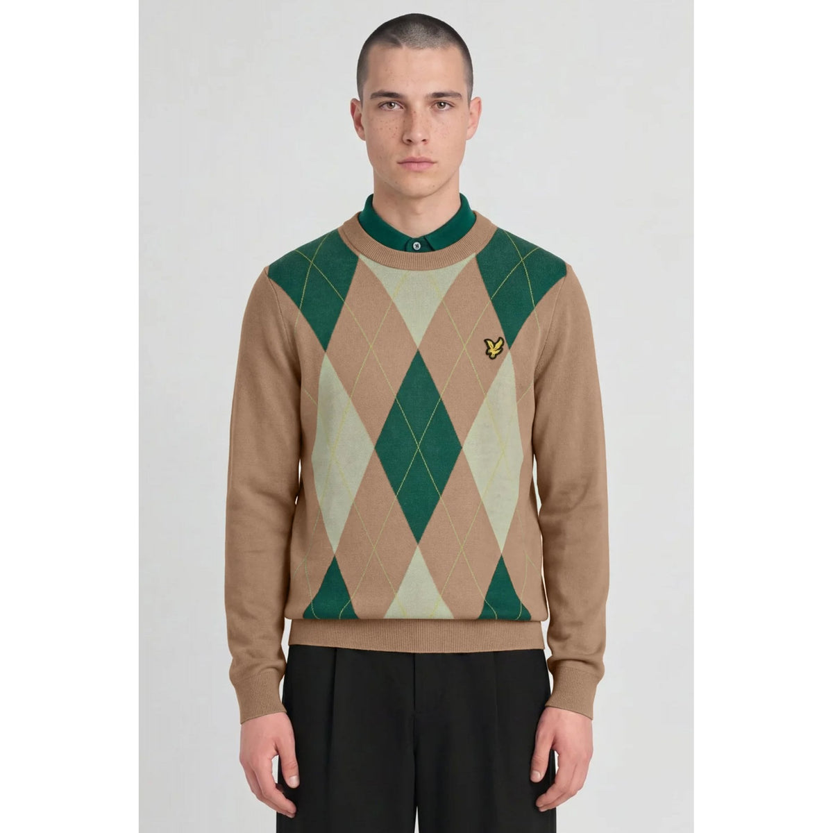 Lyle & Scott | KN2631V Archive Argyle Pattern Crew Knit Jumper