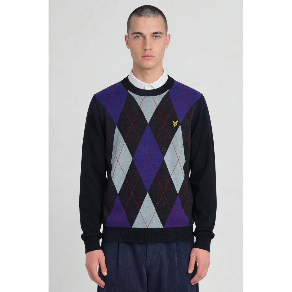 Lyle & Scott | KN2631V Archive Argyle Pattern Crew Knit Jumper