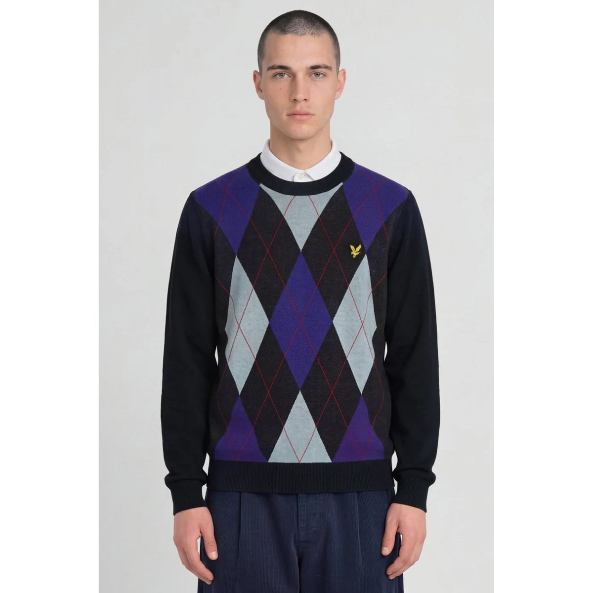 Lyle & Scott | KN2631V Archive Argyle Pattern Crew Knit Jumper