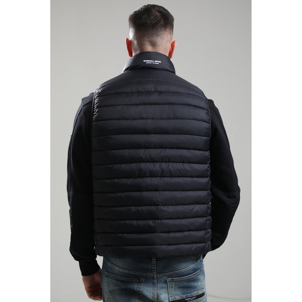 Marshall Artist | 1227 Wentwood High Neck Bubble Quilted Vest Gilet - Black