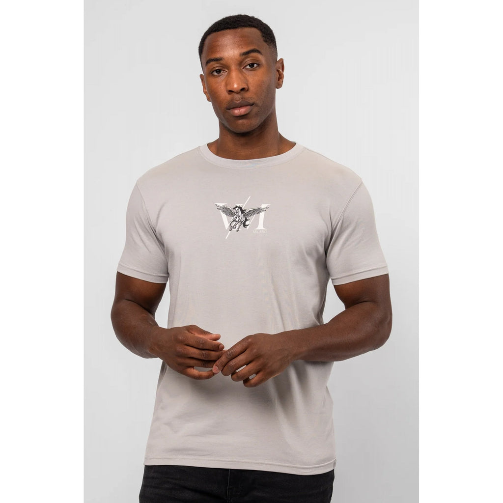 Valere Milano | Pisanino VM-350 Winged Horse Motif Print Half Sleeve T-Shirt