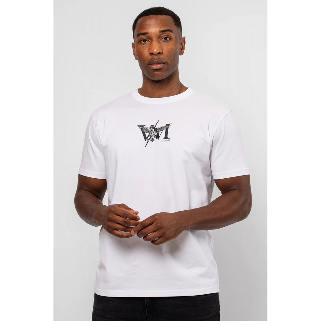 Valere Milano | Pisanino VM-350 Winged Horse Motif Print Half Sleeve T-Shirt