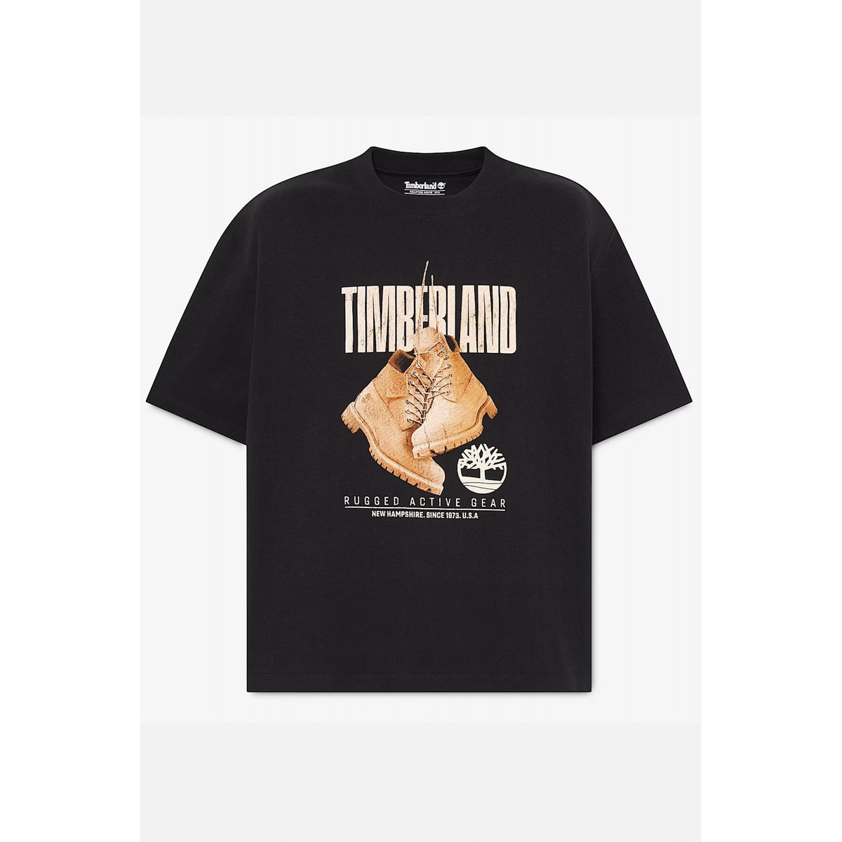 Timberland TBC0YHAJ Rugged Boot Graphic Print Logo Relaxed Fit Half Sleeve T-Shirt