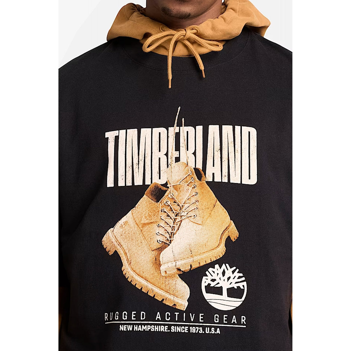 Timberland TBC0YHAJ Rugged Boot Graphic Print Logo Relaxed Fit Half Sleeve T-Shirt
