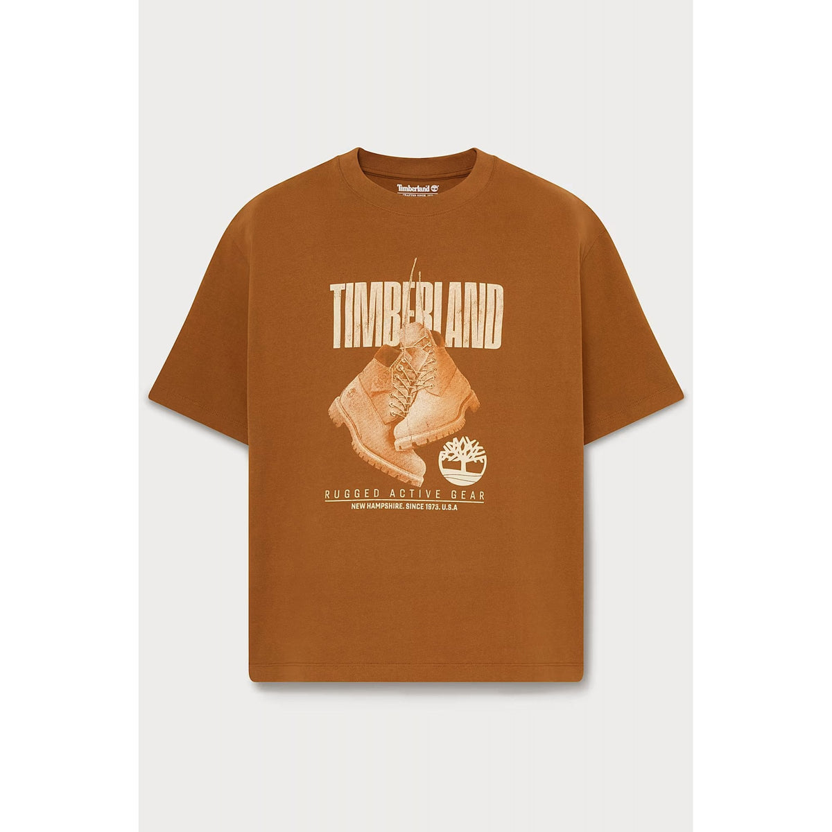 Timberland TBC0YHAJ Rugged Boot Graphic Print Logo Relaxed Fit Half Sleeve T-Shirt