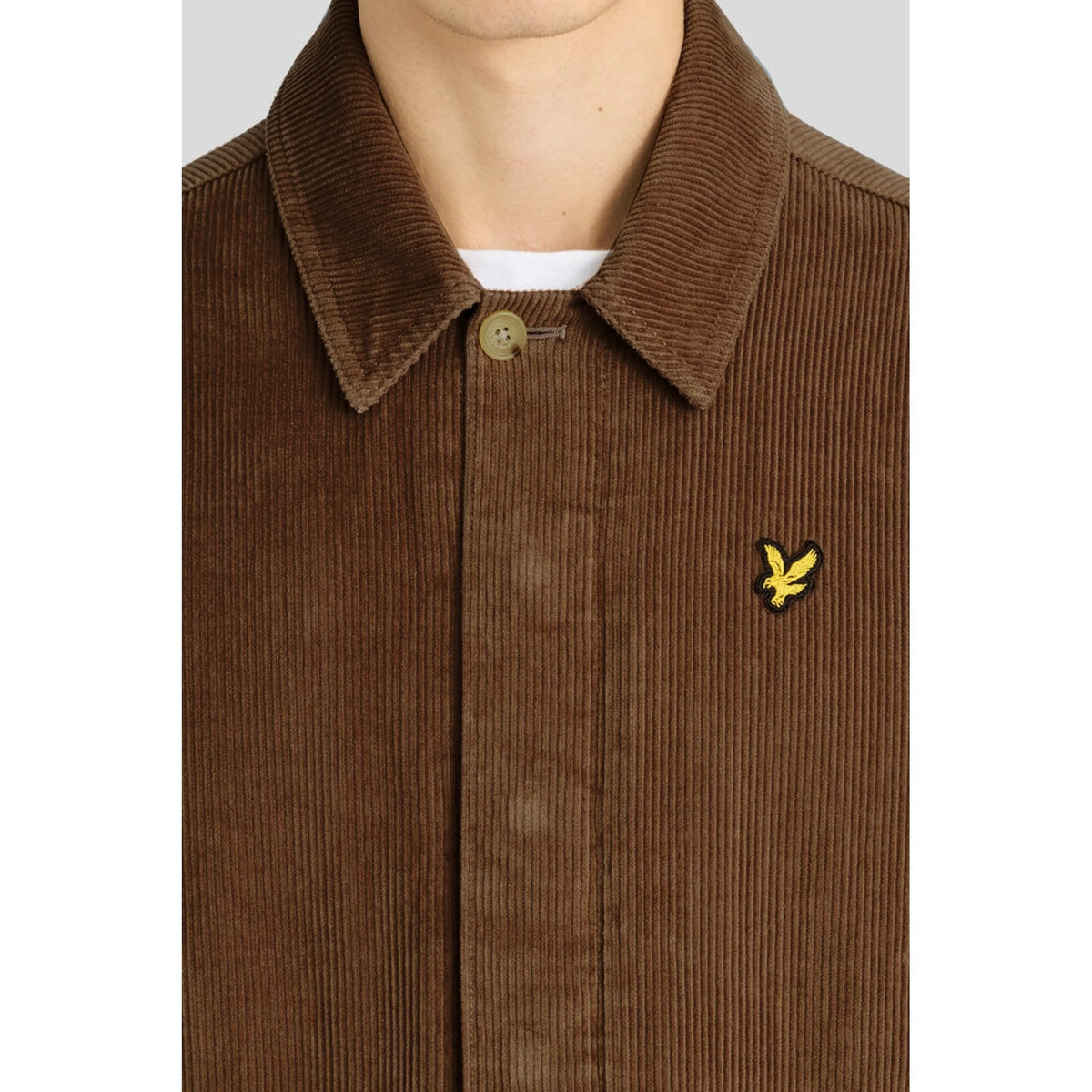 Lyle & Scott | JK2550V Corduroy Collared Cotton Overshirt Jacket - Muted Taupe Brown