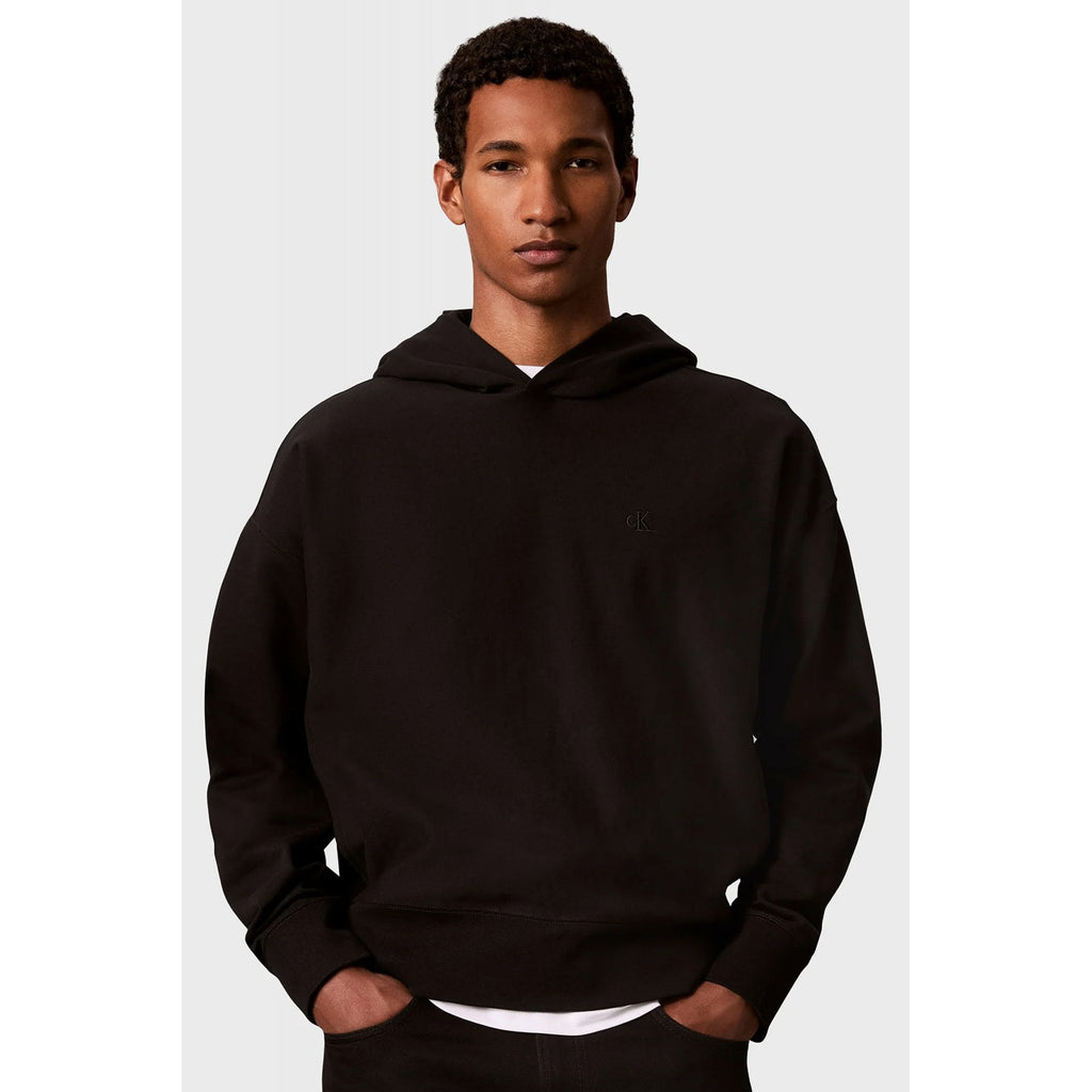 Calvin Klein Jeans | LV04RH208G Embroidery Back Logo Relaxed Fit Overhead Hood Top - Black