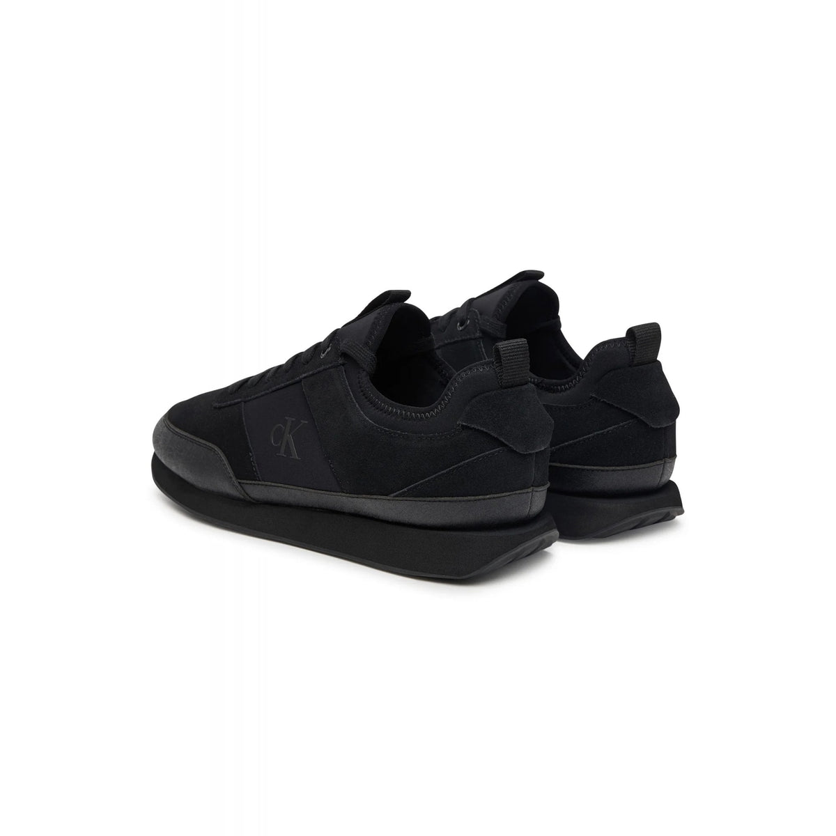 Calvin Klein Jeans | HM0HM02305 Retro Runner Lace-up Suede Leather Combo Trainers - Black/Black