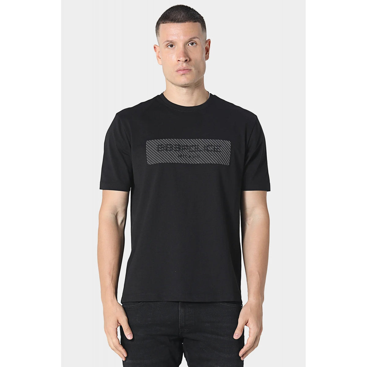 Police Xandrel 1422 Contrast Embroidered Textured Logo Half Sleeve T-Shirt