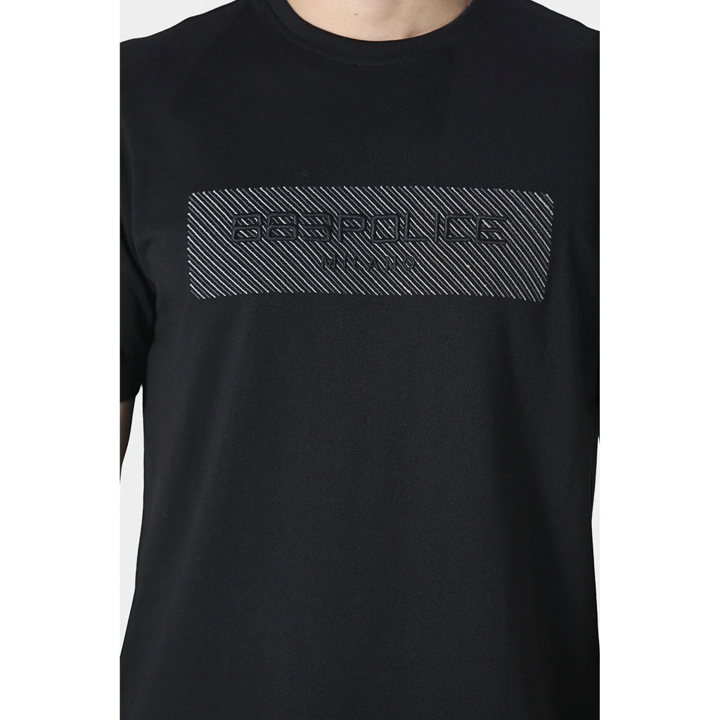 Police Xandrel 1422 Contrast Embroidered Textured Logo Half Sleeve T-Shirt