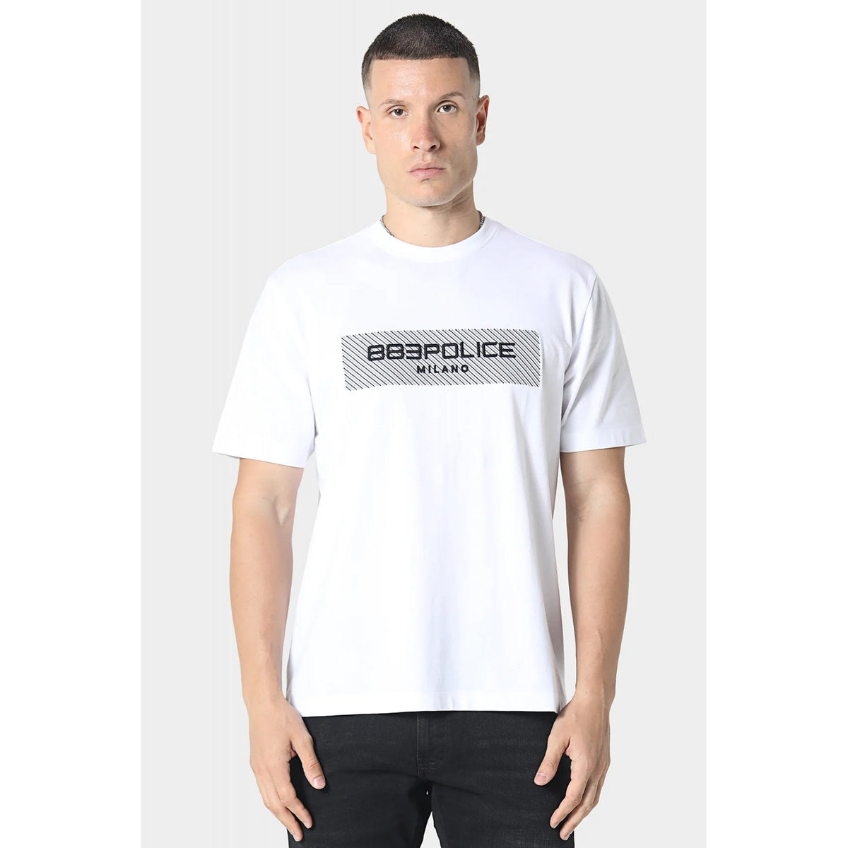 Police Xandrel 1422 Contrast Embroidered Textured Logo Half Sleeve T-Shirt