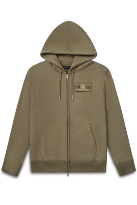 Christian Rose | 001-0 Iconic II Crystal Rhinestone Design Zip Through Hood Top