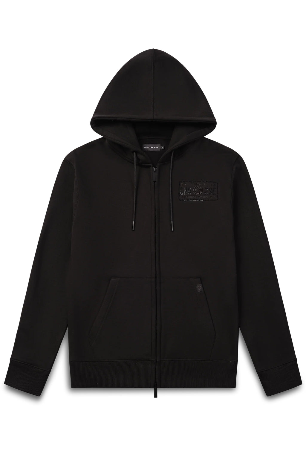 Christian Rose | 001-0 Iconic II Crystal Rhinestone Design Zip Through Hood Top