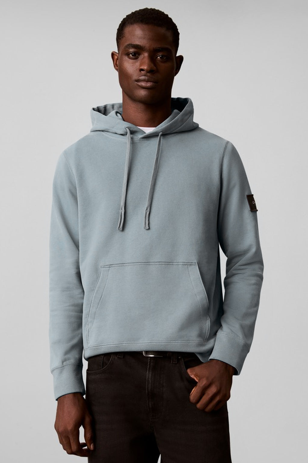 Calvin Klein Jeans | LV04RJ201G Badge Logo Overhead Hood Top - Steel Grey