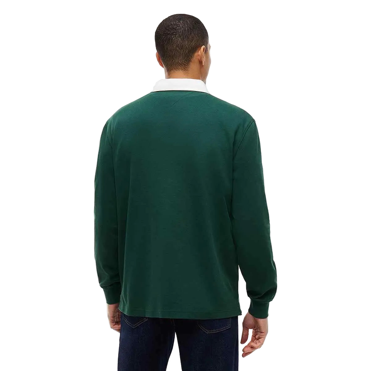Tommy Jeans | DM23070 Rugby Style Heavy Cotton Jersey Piqué Long Sleeve Polo Top