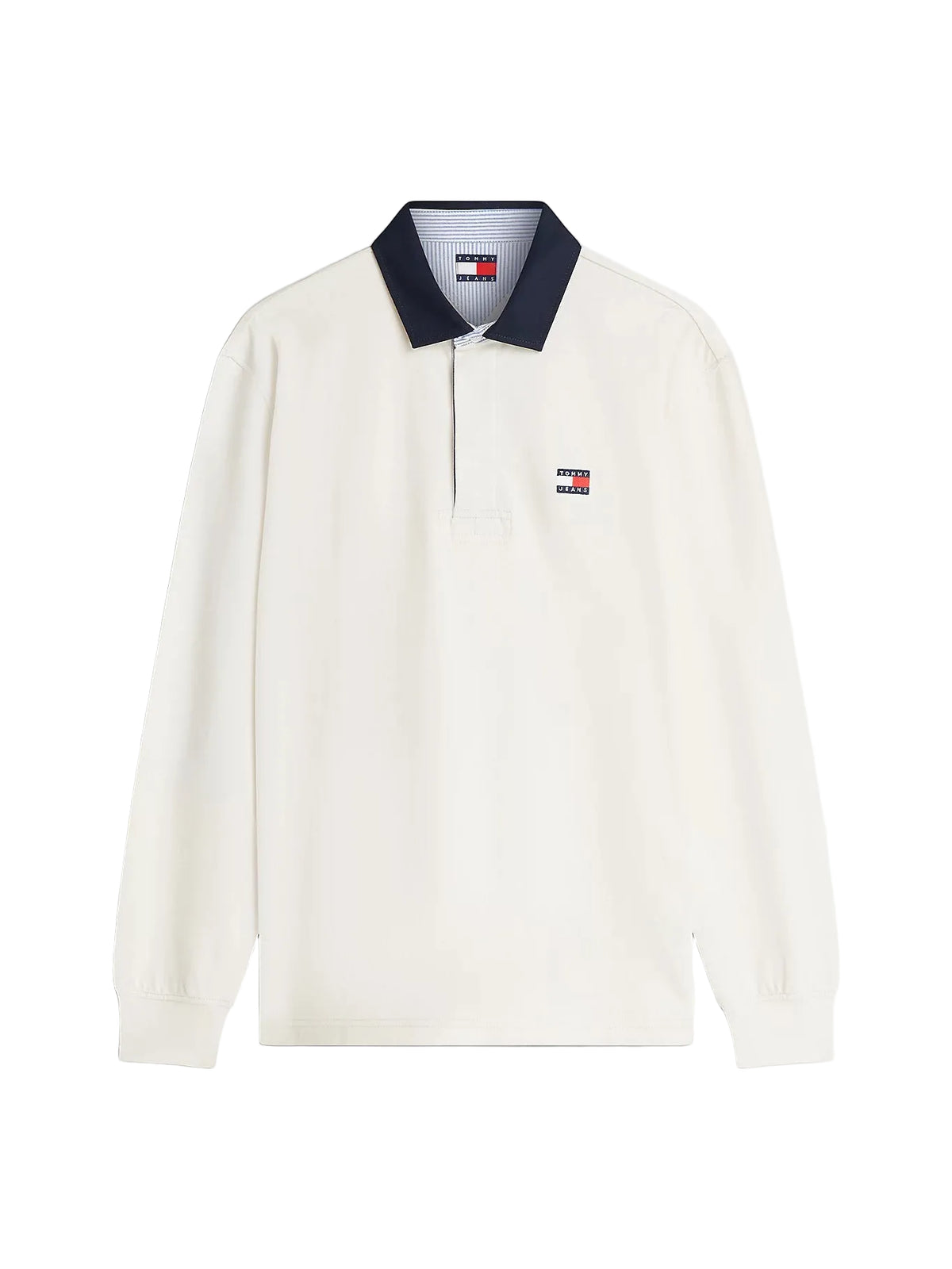 Tommy Jeans | DM23070 Rugby Style Heavy Cotton Jersey Piqué Long Sleeve Polo Top