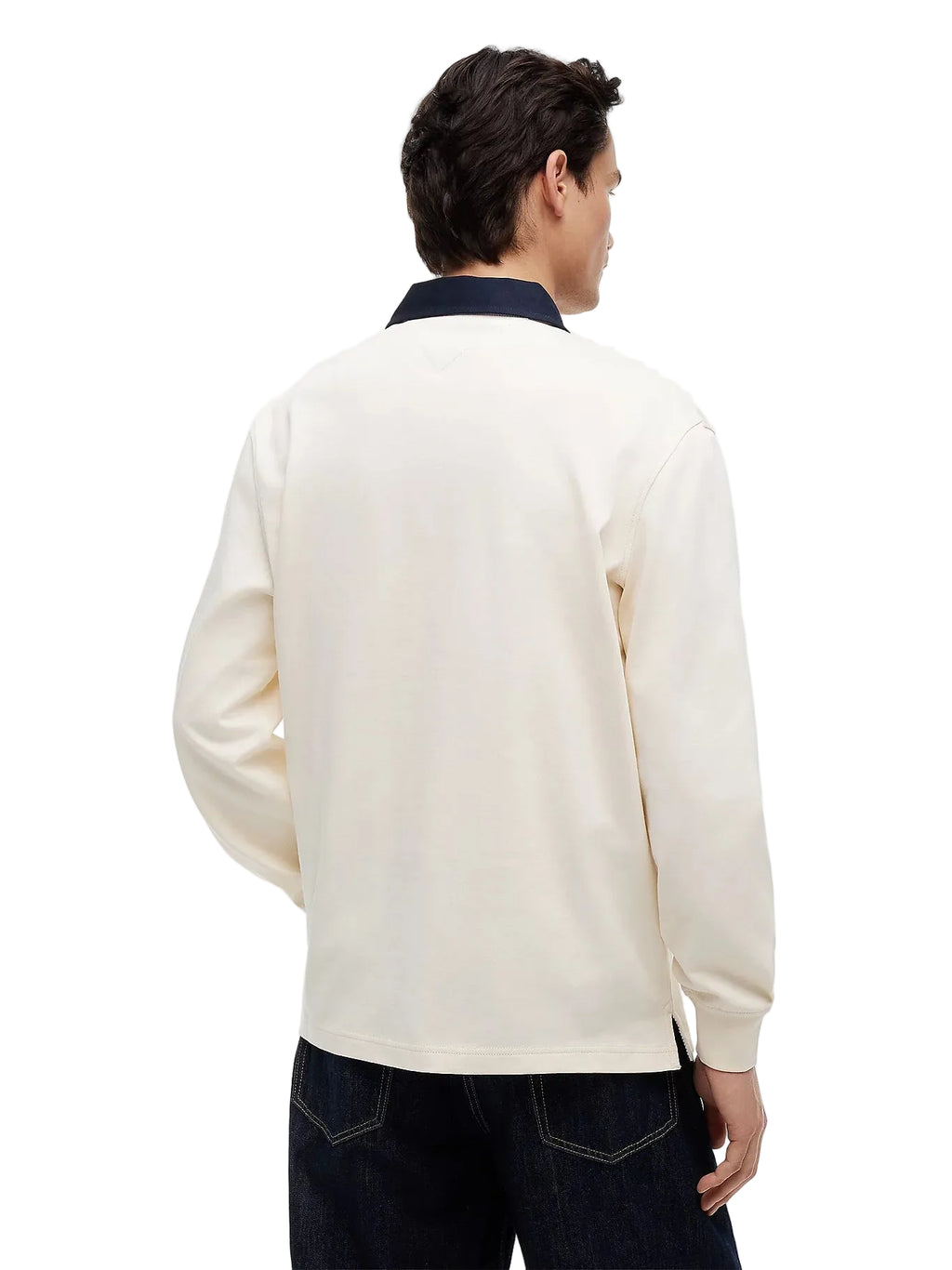 Tommy Jeans | DM23070 Rugby Style Heavy Cotton Jersey Piqué Long Sleeve Polo Top