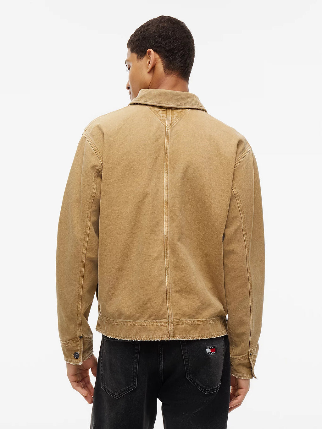 Tommy Jeans | DM23520 Collar Canvas Corduroy Cotton Button-Down Oversized Jacket - Sandy Beige