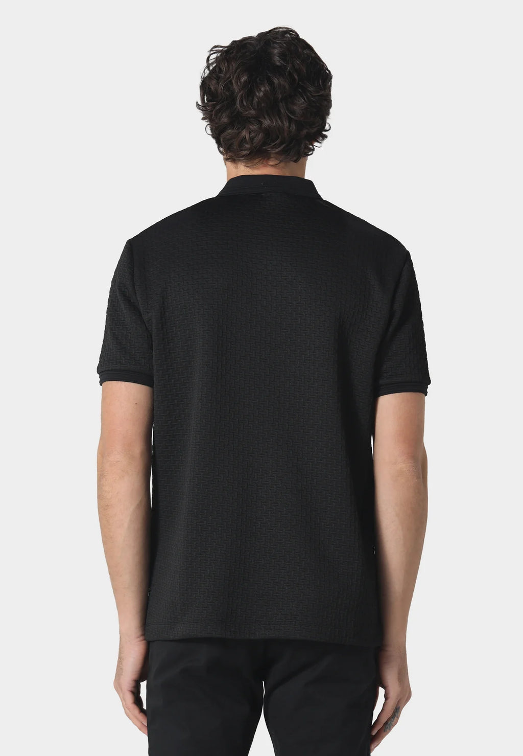 Police Mereto All-over Jacquard Design Half-Sleeve Polo T-Shirt