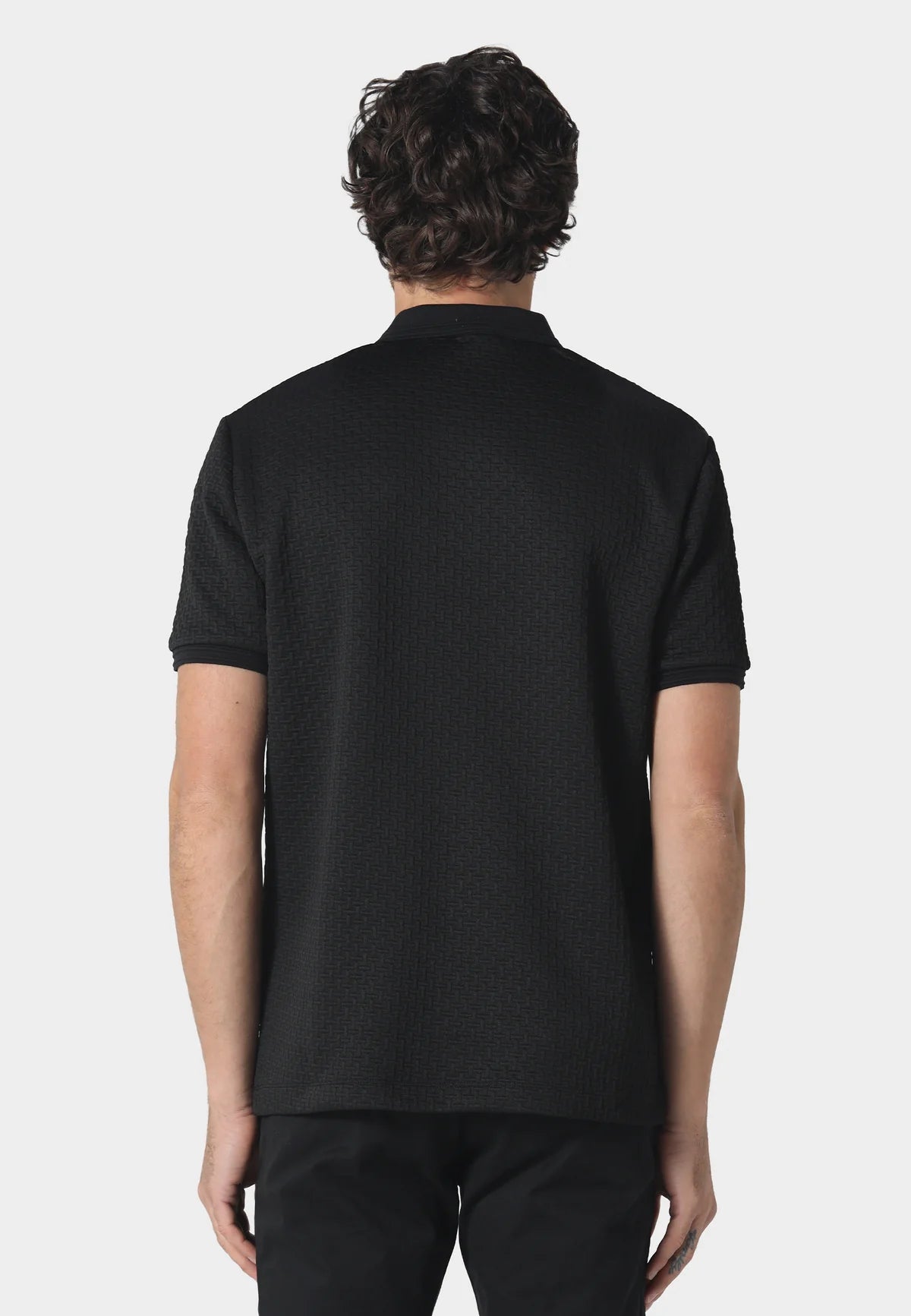 Police Mereto All-over Jacquard Design Half-Sleeve Polo T-Shirt