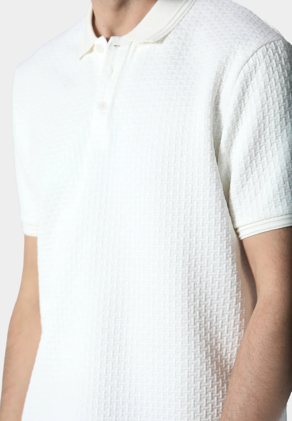 Police Mereto All-over Jacquard Design Half-Sleeve Polo T-Shirt