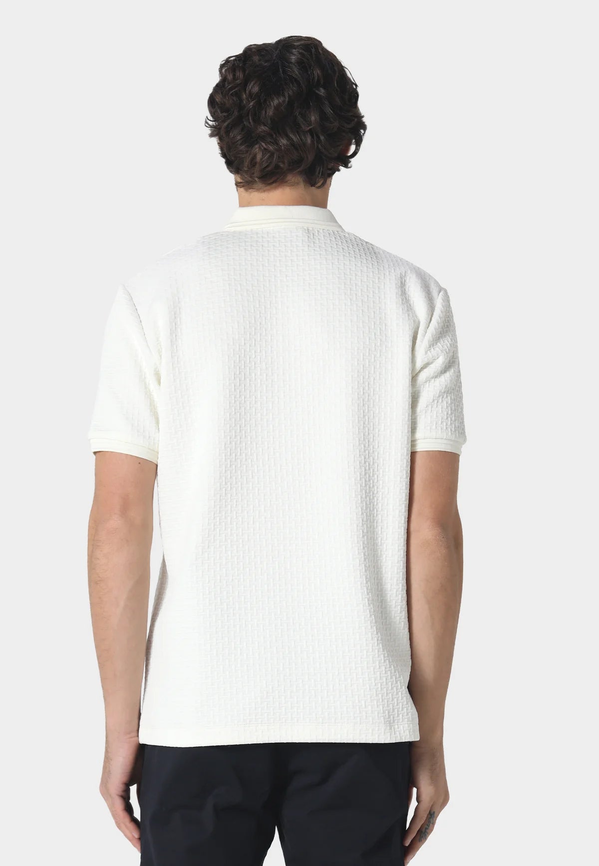 Police Mereto All-over Jacquard Design Half-Sleeve Polo T-Shirt