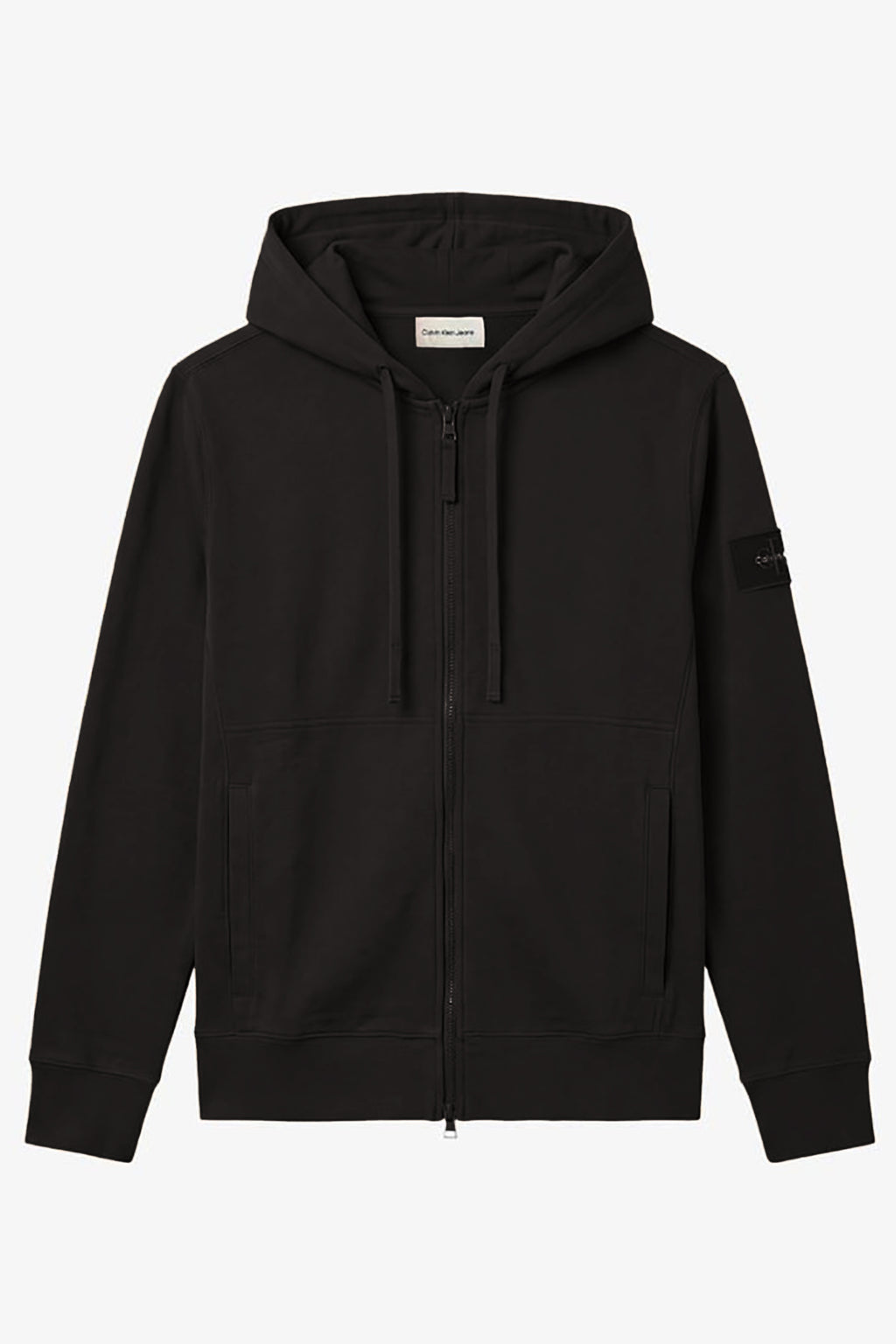Calvin Klein Jeans | LV04RJ202G Monogram Badge Logo Zip Through Hood Top - Pirate Charcoal Black