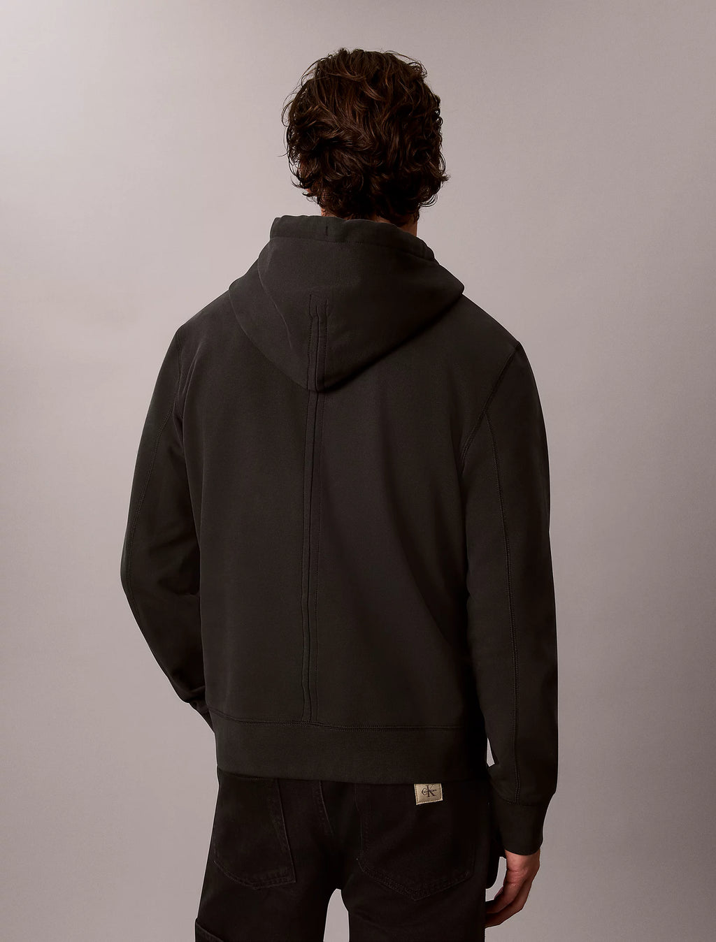 Calvin Klein Jeans | LV04RJ202G Monogram Badge Logo Zip Through Hood Top - Pirate Charcoal Black