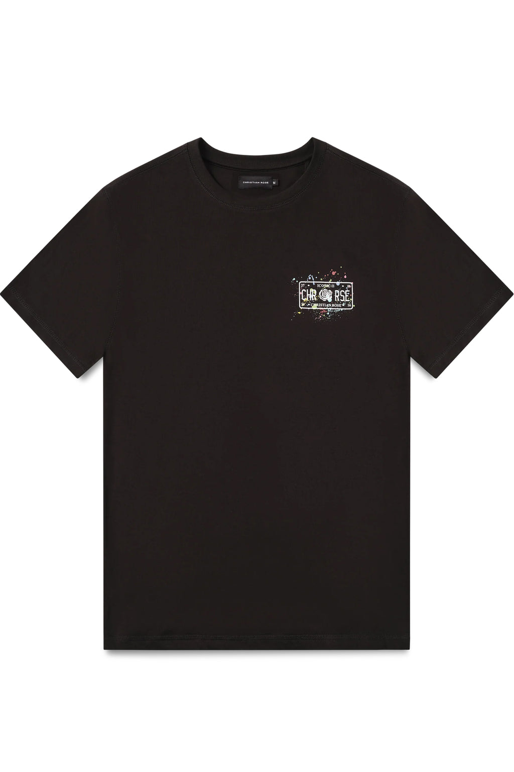 Christian Rose | 007-BL Iconic II Paint Splat Design Logo Half Sleeve T-Shirt
