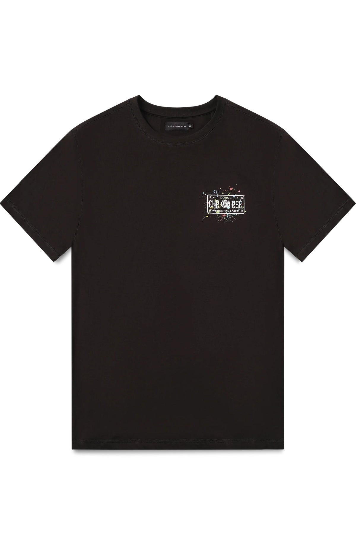 Christian Rose | 007-BL Iconic II Paint Splat Design Logo Half Sleeve T-Shirt