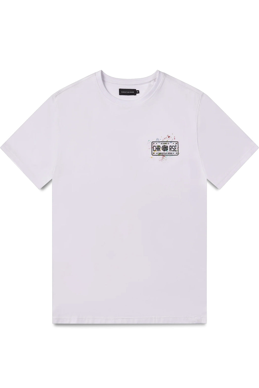 Christian Rose | 007-BL Iconic II Paint Splat Design Logo Half Sleeve T-Shirt