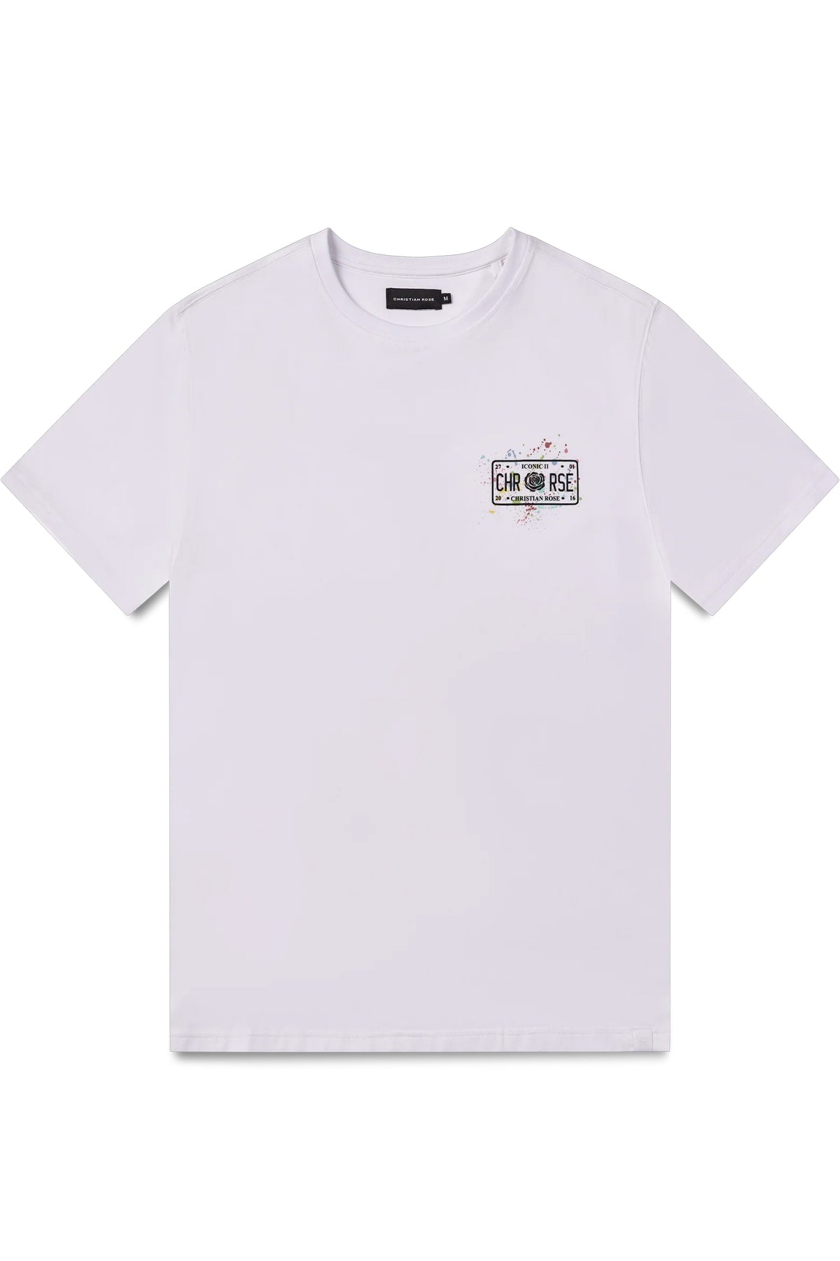 Christian Rose | 007-BL Iconic II Paint Splat Design Logo Half Sleeve T-Shirt