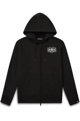 Christian Rose | 008-G Iconic II Paint Splat Design Zip Through Hood Top