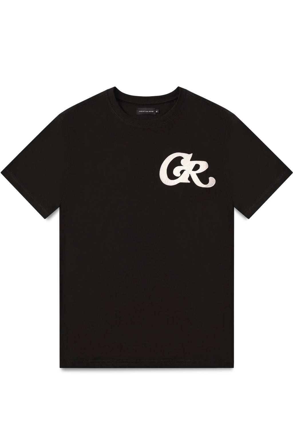 Christian Rose | 010-BL CR Monogram Emblem Design Logo Half Sleeve T-Shirt