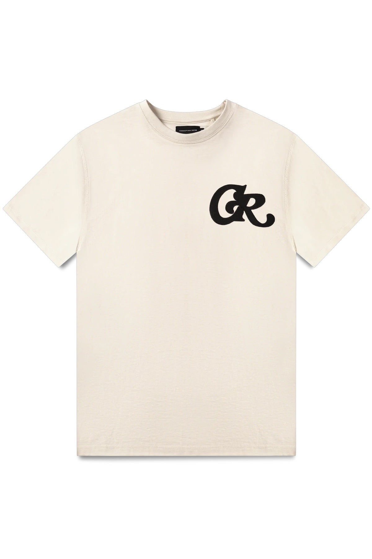 Christian Rose | 010-BL CR Monogram Emblem Design Logo Half Sleeve T-Shirt