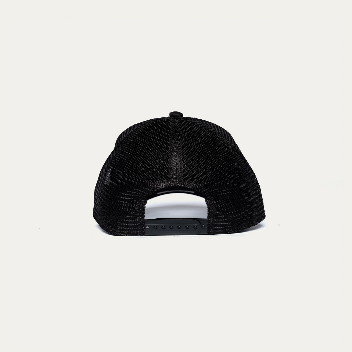 Christian Rose | CR001 Private Plate Trucker Mesh Baseball Cap - Black/Black