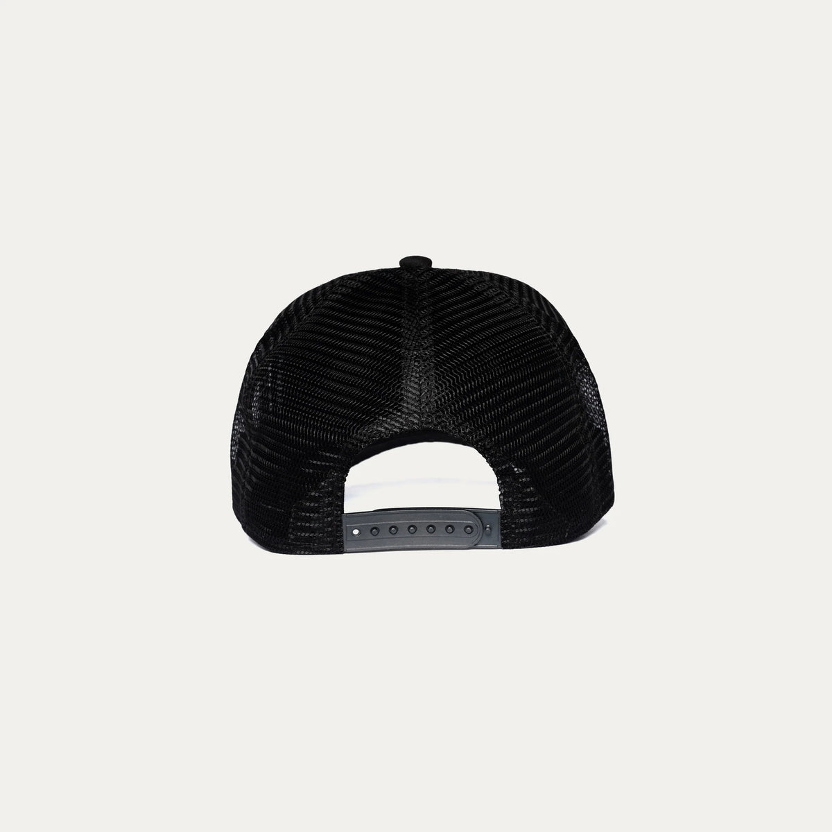 Christian Rose | CR011B Vinyl Plate Iconic Trucker Mesh Baseball Cap - Black/Black
