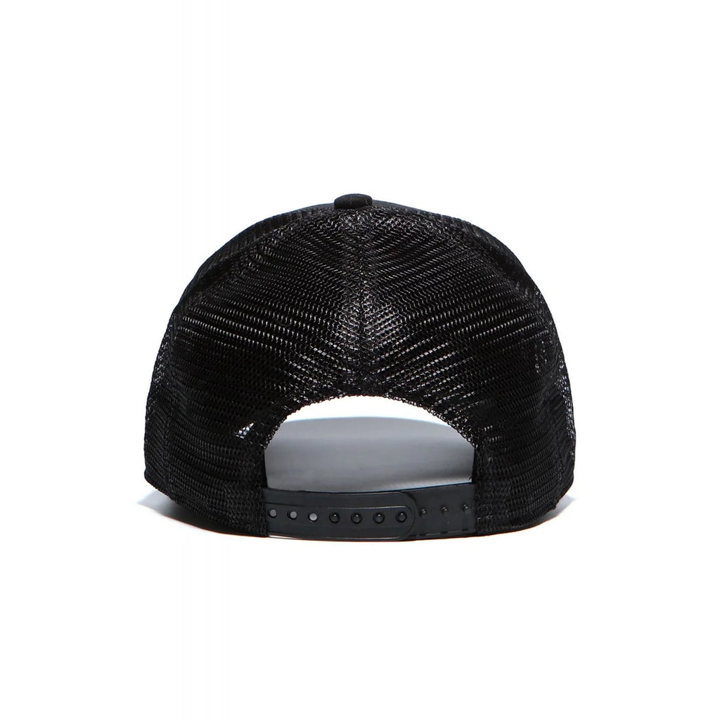 Christian Rose | CR019 Iconic II Red Rose Trucker Mesh Baseball Cap - Black/Black