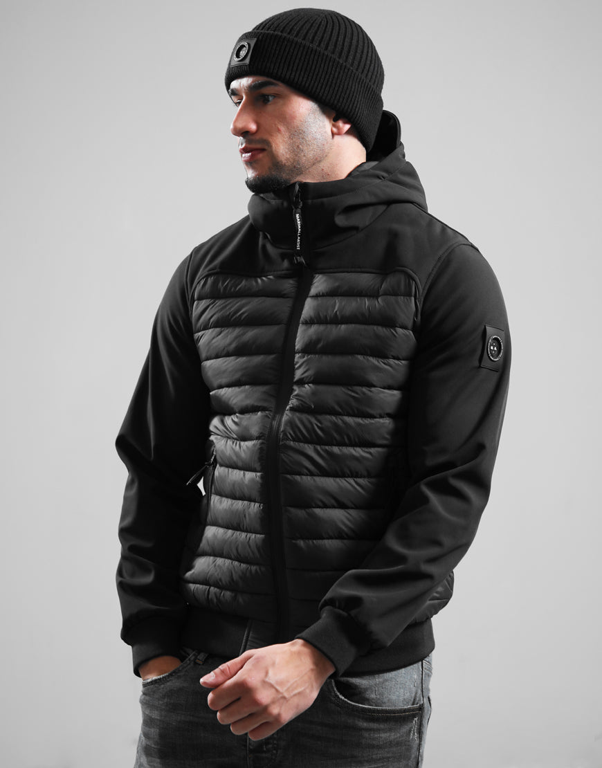 Marshall Artist | 1236 Avondale Hybrid Lightweight Micro Ripstop Panel Hood Jacket - Black