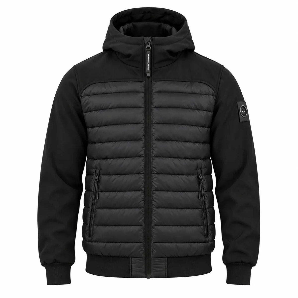 Marshall Artist | 1236 Avondale Hybrid Lightweight Micro Ripstop Panel Hood Jacket - Black