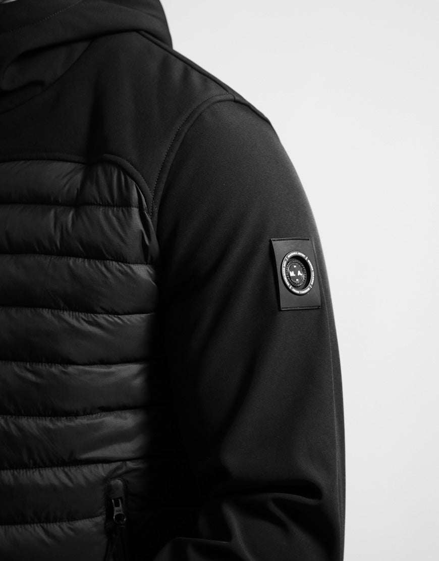 Marshall Artist | 1236 Avondale Hybrid Lightweight Micro Ripstop Panel Hood Jacket - Black