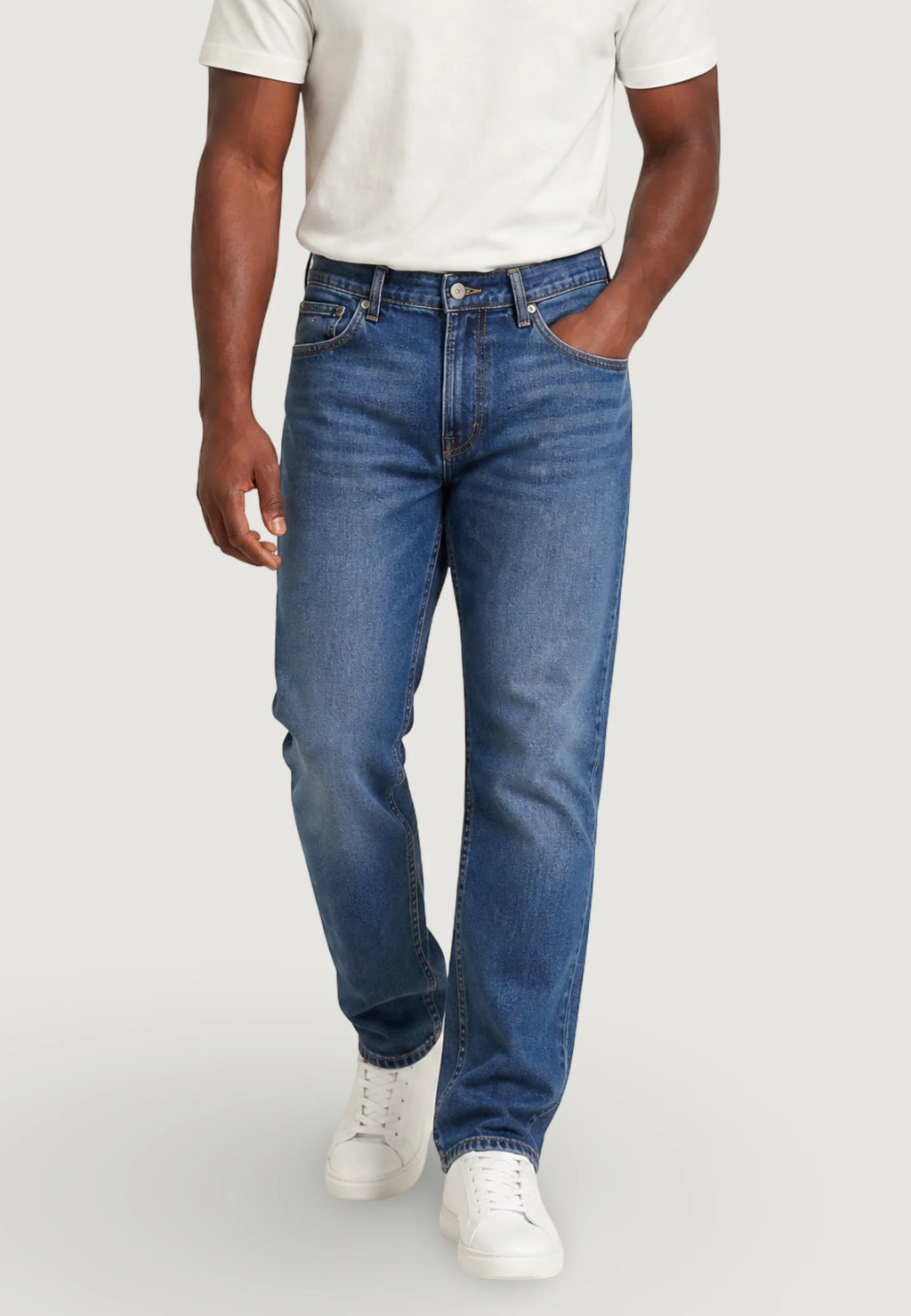 Tommy Jeans | DM23363 Ryan Faded Slim Fit Straight Denim Jean - Blue Wash