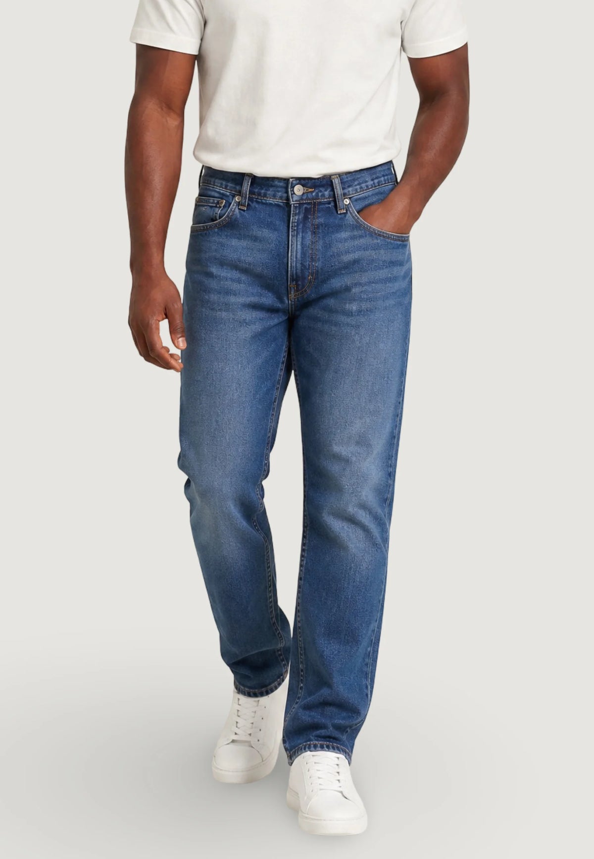 Tommy Jeans | DM23363 Ryan Faded Slim Fit Straight Denim Jean - Blue Wash