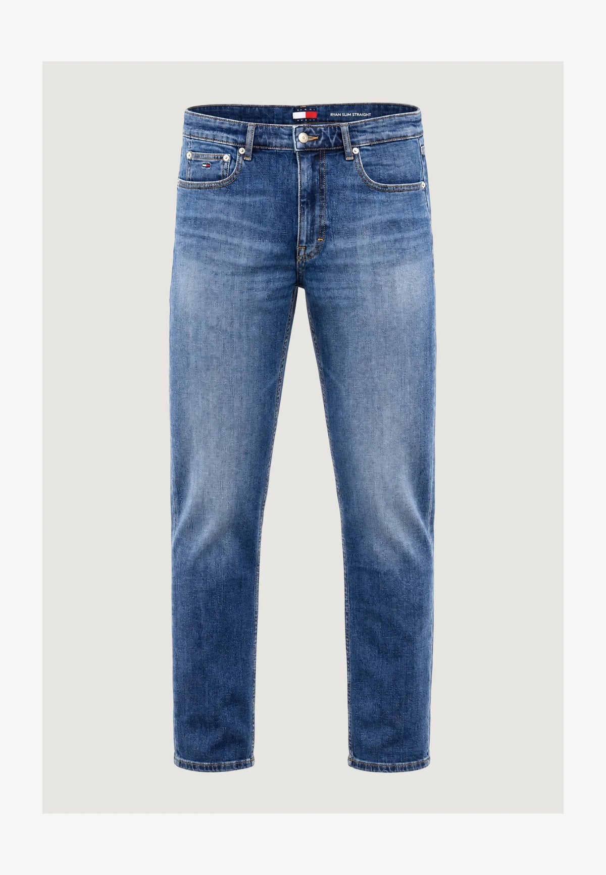 Tommy Jeans | DM23363 Ryan Faded Slim Fit Straight Denim Jean - Blue Wash