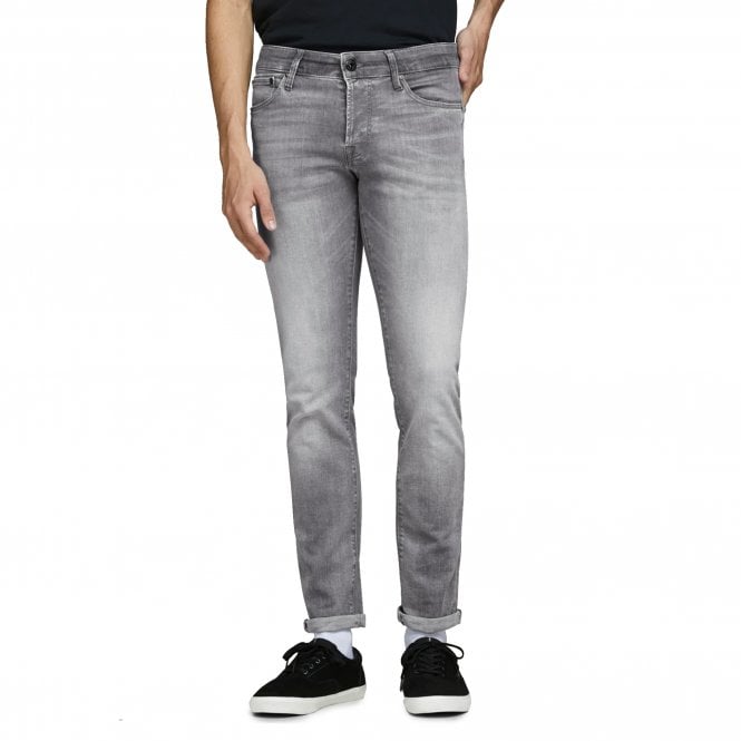 Jack Jones  7024 Glenn Icon Slim Fit Super Stretch Low Rise Denim Jean - Grey Wash