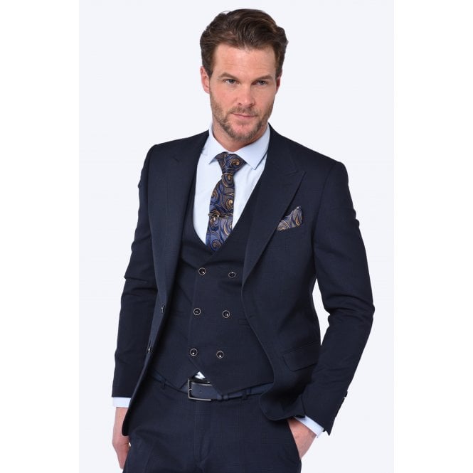 CB Tailor Made CB Brooklyn Tailored Slim Fit Contrast Check 3 Piece Suit