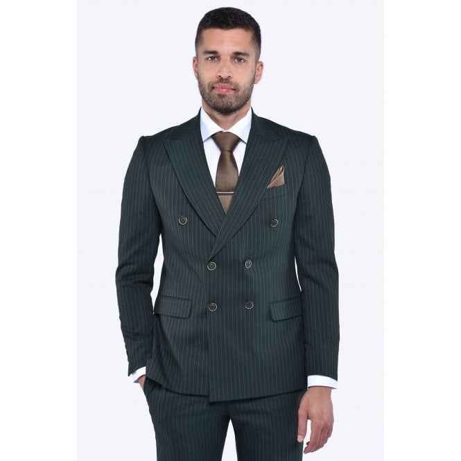 CB Tailor Made CB Greenwich Tailored Slim Fit Pinstripe Double-Breasted 2 Piece Suit