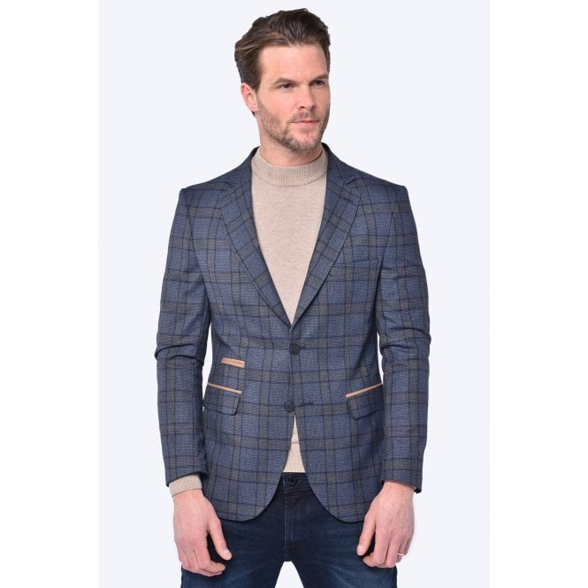 CB Tailor Made CB Jordan Tailored Slim Fit Contrast Check Print Blazer
